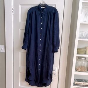 Emerson Fry Midi Shirtdress — Lake Blue Linen